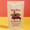 Fermented Flavors Mt. Katahdin Mustard Kimchi seasoning pouch on a colored background