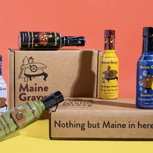 Maine Gravy bottles and boxes