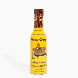 Maine Gravy Monhegan Mustard hot sauce bottle