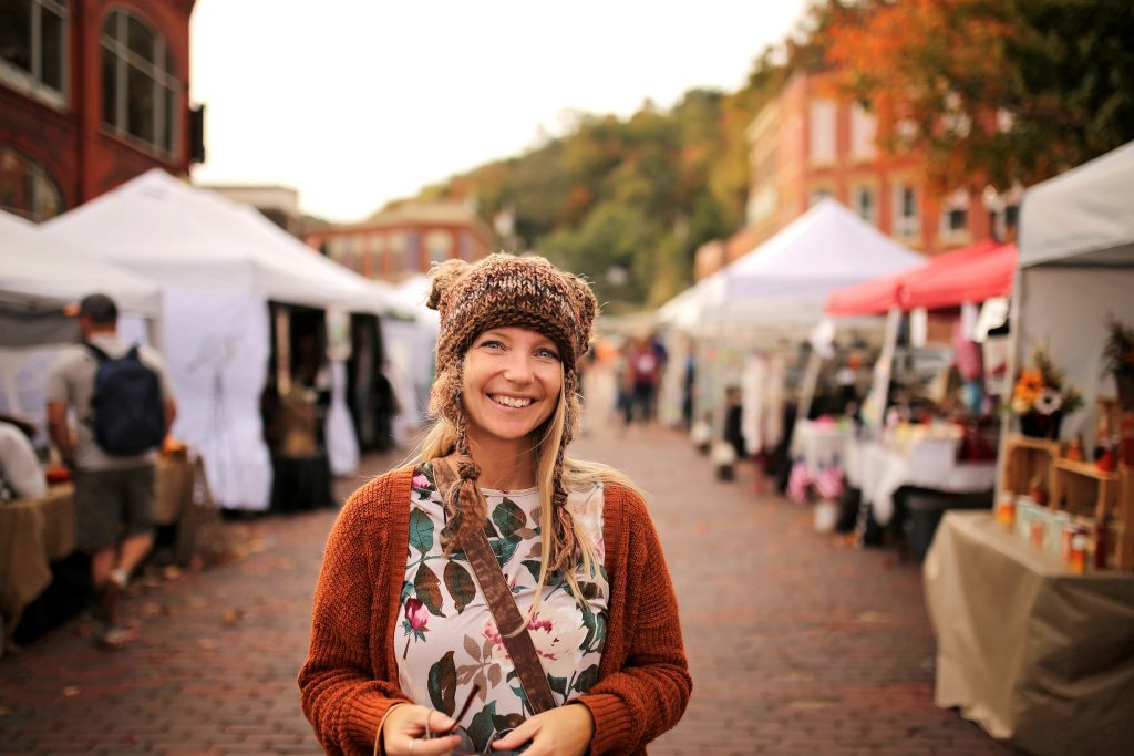 Woman at farmers market